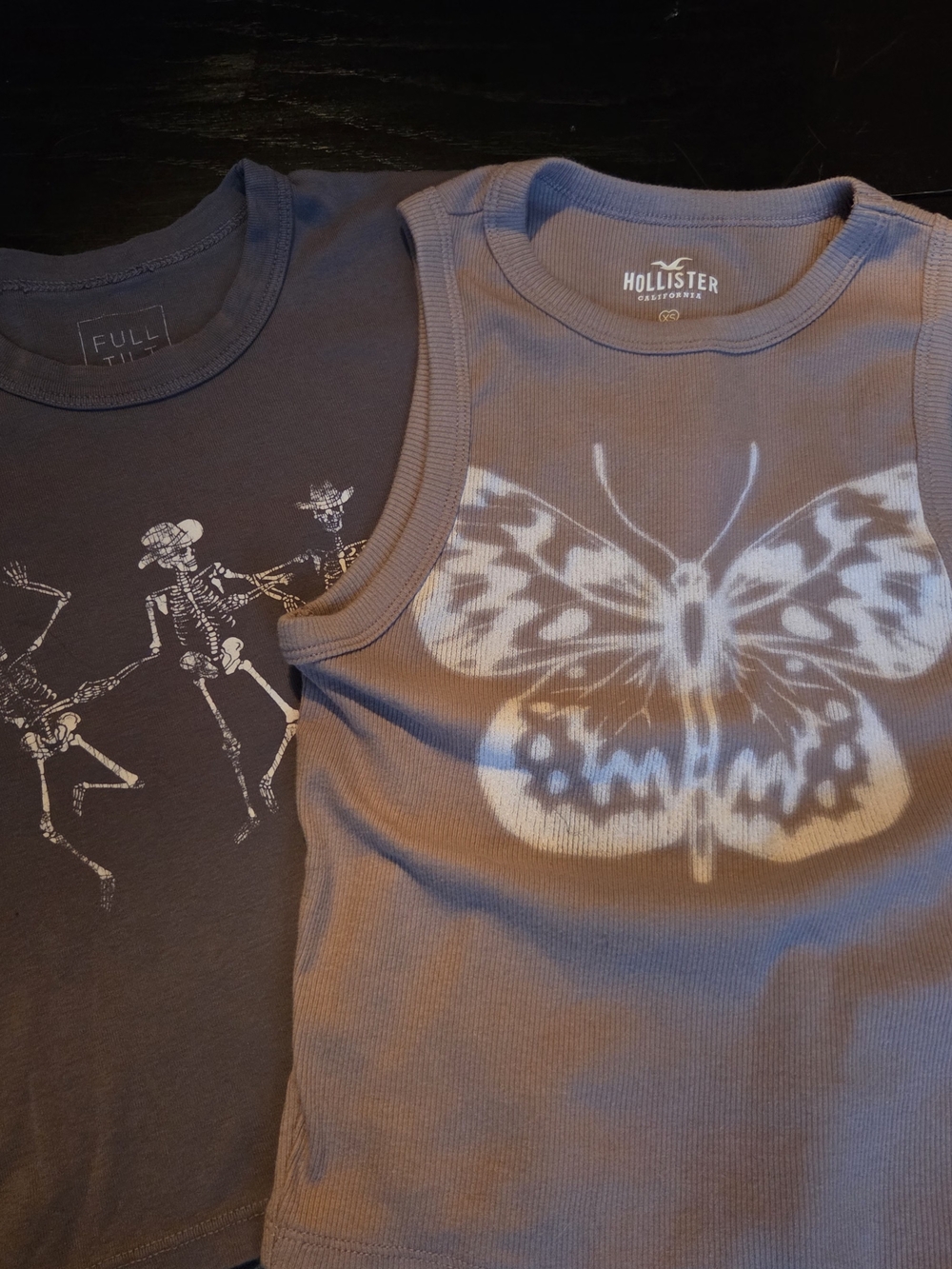 Hollister & FUll TILT, Girls' Lavender Tank Top, Brown Short Sleeve Graphic Tee